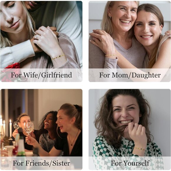 Infinity Heart Birthstone Sterling Silver Charm Bracelet Women Adjustable Gift - Picture 5 of 6